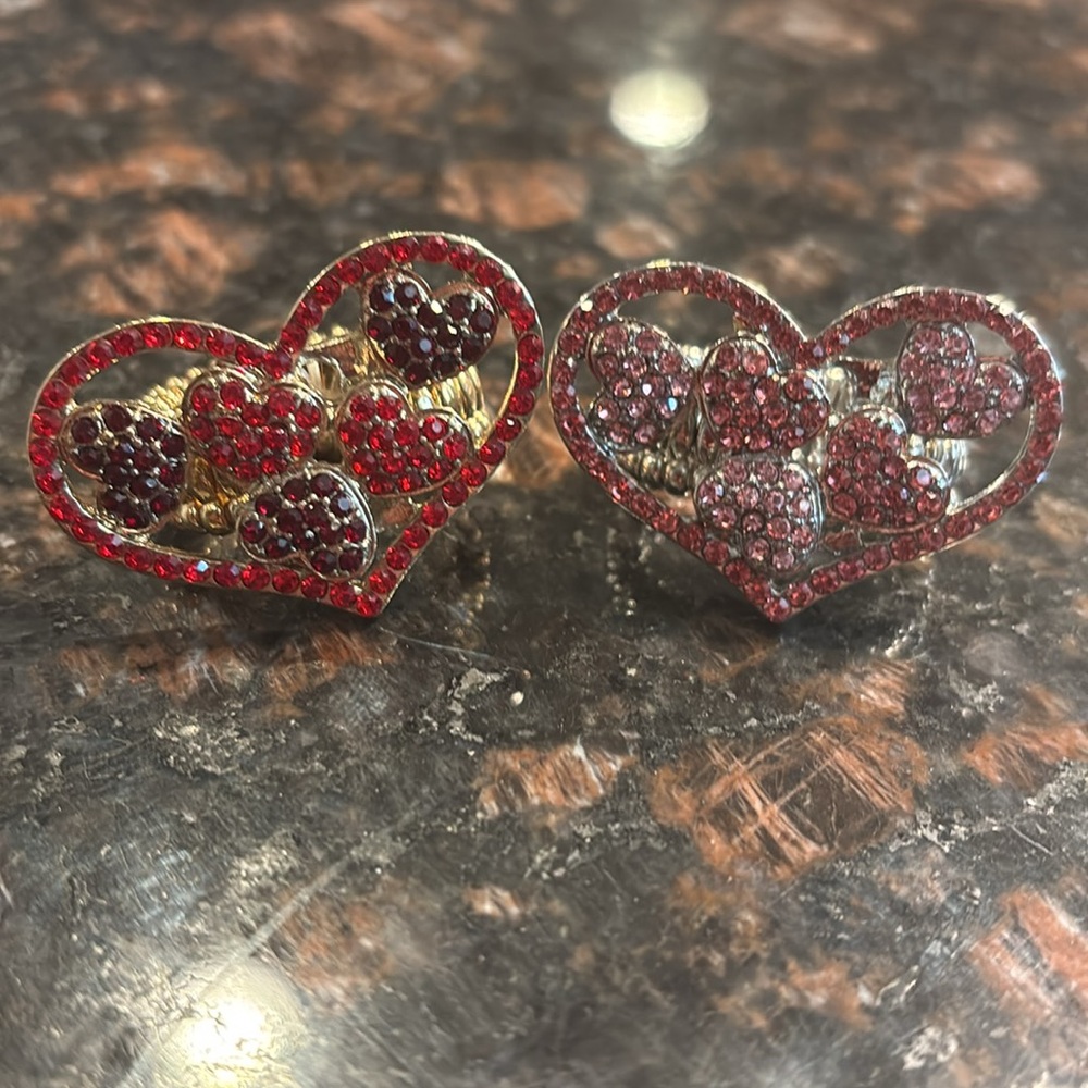 New - Adjustable Heart, Rhinestone Ring - image 2